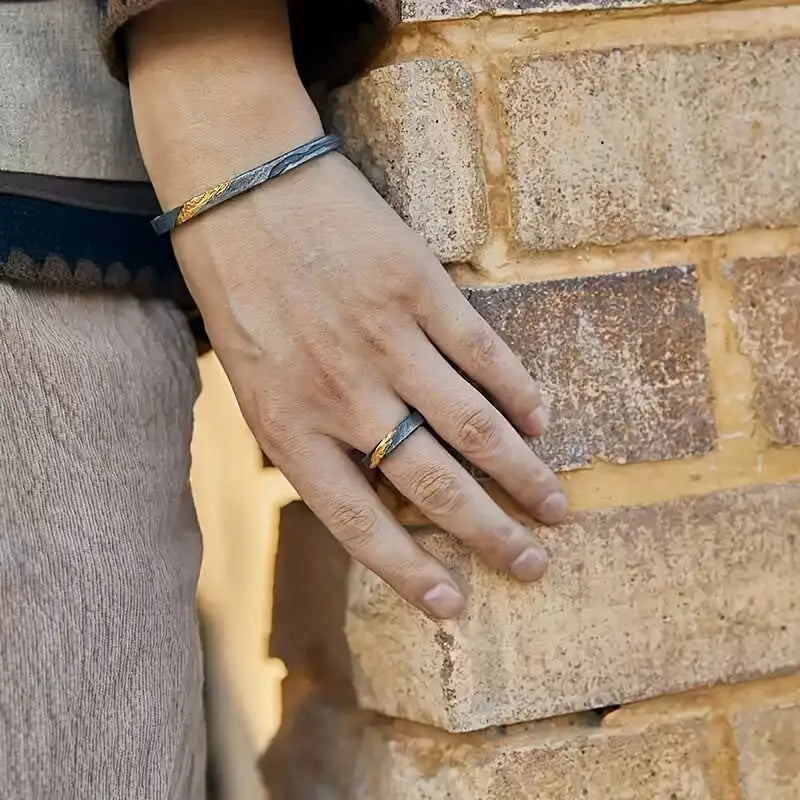 Handcrafted Hammered Open Ring