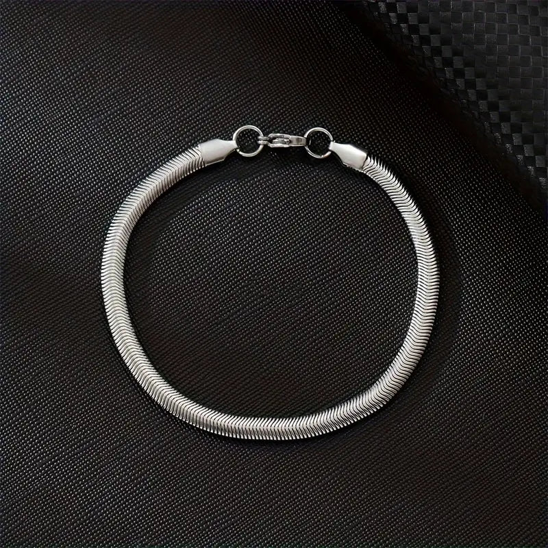A Stylish And Trendy Silvery Stainless Steel Bracelet