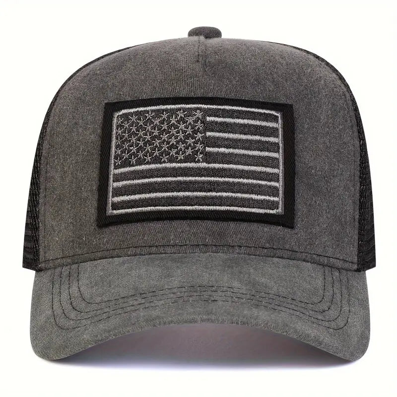 American Flag Washed Baseball Cap