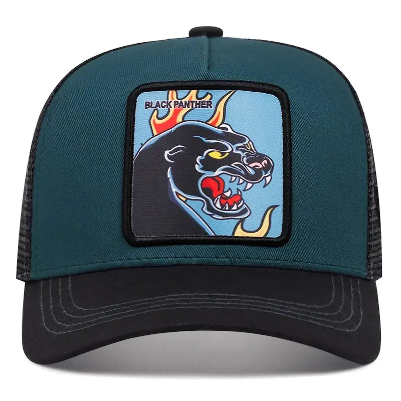 Blue Cartoon Embroidered Baseball Cap