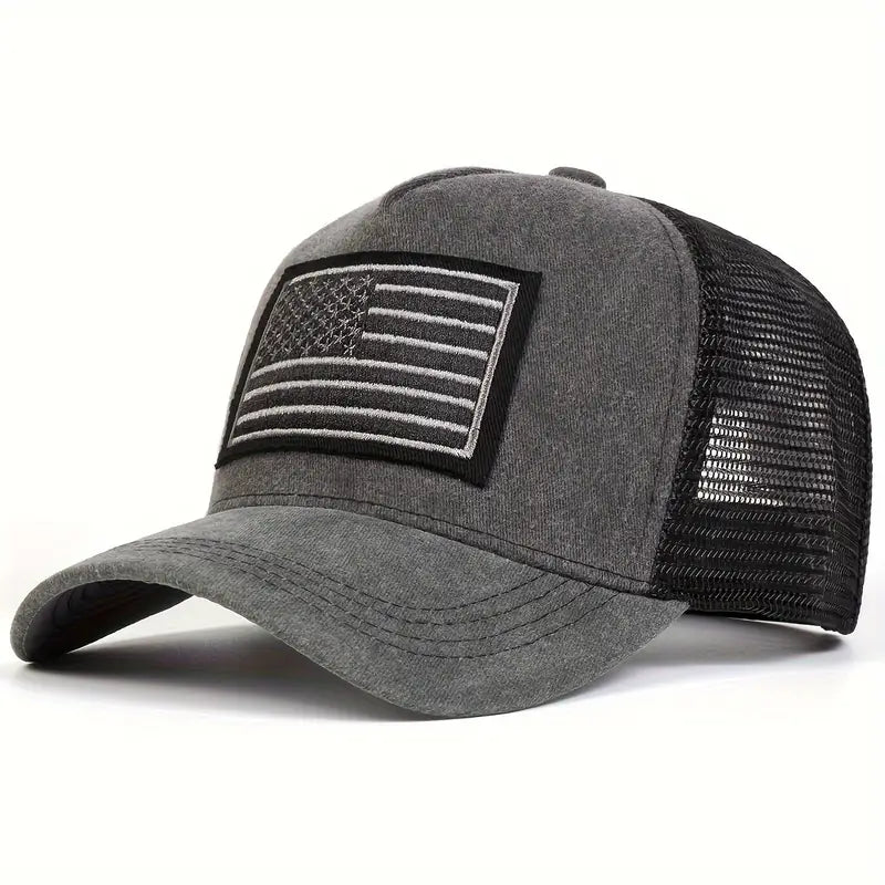 American Flag Washed Baseball Cap